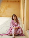 Pink Colour Rayon Printed Kurti With Pant Dupatta Wholesale In India Aaradhna 2059
